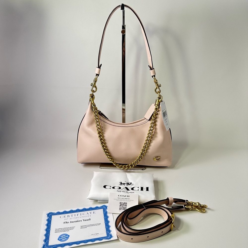 NWT Women’s Coach Juliet 25 Shoulder Bag Glovetanned Pale Pink/Blush Leather - Picture 7 of 14